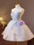 Light Blue Tulle Strapless Pleats Homecoming Dress