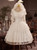 White Lace Tiers Homecoming Dress