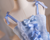 Blue Tulle Spaghetti Straps Bow Homecoming Dress