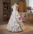 White Satin Lace Strapless Wedding Dress