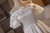 White Satin Off the Shoulder Puff Sleeve Wedding Dress