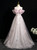 Pink Tulle Sequins Off the Shoulder 3D Flower Prom Dress