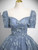 Blue Tulle Puff Sleeve Butterfly Quinceanera Dress