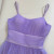 Purple Tulle Spaghetti Straps Pleats Prom Dress