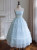 Light Blue Tulle Tiers Spaghetti Straps Homecoming Dress