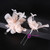 hairpin wedding hair accessories pink fluffy feather yarn crep flower