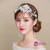 Korea leaves white flowers wedding hair simple silver alloy hoop tiara earrings