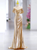 Sexy Gold Mermaid Sequins Off the Shoulder Pleats Prom Dress