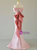 Pink Mermaid Off the Shoulder Bow Prom Dress