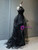 Black Sequins Halter Beading Prom Dress