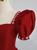 Burgundy Satin Puff Sleeve Beading Crystal Prom Dress