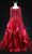 Burgundy Tulle Square Neck Beading Prom Dress