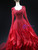 Burgundy Tulle Square Neck Beading Prom Dress