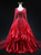 Burgundy Tulle Square Neck Beading Prom Dress