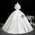 Beige White Satin Off the Shoulder Flower Pleats Wedding Dress
