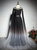 Gradient Black Scoop Neck Tulle Prom Dress