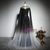 Gradient Black Scoop Neck Tulle Prom Dress