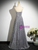 Simple Gray Sequins Straps Prom Dress