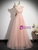 Pink Tulle Bow Pearls Prom Dress