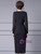 Black Long Sleeve Beading Crystal Mother Of The Bride Dress