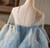 Blue Tulle Strapless Pleats Beading Quinceanera Dress