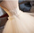 Champagne Tulle Strapless Tiers Wedding Dress