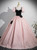 Pink Puff Sleeve Print Crystal Quinceanera Dress Pink Puff Sleeve Print Crystal Quinceanera Dress