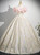Champagne Print Off the Shoulder Quinceanera Dress