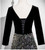 Black Velvet V-neck Long Sleeve Sequins Prom Dress