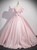 Pink Puff Sleeve Bow Quinceanera Dress
