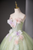 Green Tulle Strapless 3D Flower Quinceanera Dress
