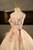 Champagne Tulle Sequins Colorful Flower Quinceanera Dress