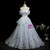 Blue Tulle Sequins Flower Quinceanera Dress