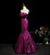 Purple Mermaid Strapless Beading Crystal Prom Dress
