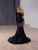 Black Mermaid One Shoulder Long Sleeve Prom Dress