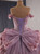 Pink Tulle Off the Shoulder 3D Flower Pearls Prom Dress Pink Tulle Off the Shoulder 3D Flower Pearls Prom Dress