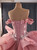 Pink Tulle Appliques Beading Prom Dress