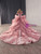 Pink Tulle Appliques Beading Prom Dress