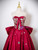 Burgundy Satin Off the Shoulder Sequins Prom Dress