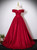 Modern Burgundy Off the Shoulder Pleats Prom Dress