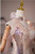 Pink Tulle Sequins V-neck Flower Prom Dress