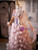 Pink Tulle Sequins V-neck Flower Prom Dress