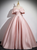 Simple Pink Satin Off the Shoulder Bow Quinceanera Dress