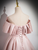 Simple Pink Satin Off the Shoulder Bow Quinceanera Dress