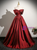 Burgundy Off the Shoulder Pleats Quinceanera Dress