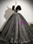 Black Sequins Short Sleeve Quinceanera Dress