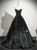 Black Sequins Strapless Quinceanera Dress