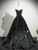 Black Sequins Strapless Quinceanera Dress
