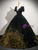 Black Gold Sequins Short Sleeve Quinceanera Dress