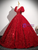 Red Sequins Puff Sleeve Quinceanera Dress
